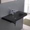 Rectangle Black Ceramic Wall Mounted Sink or Drop In Sink